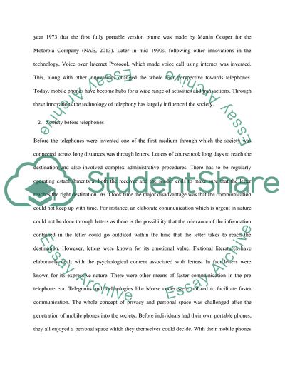 Impact of Technology on Society Paper