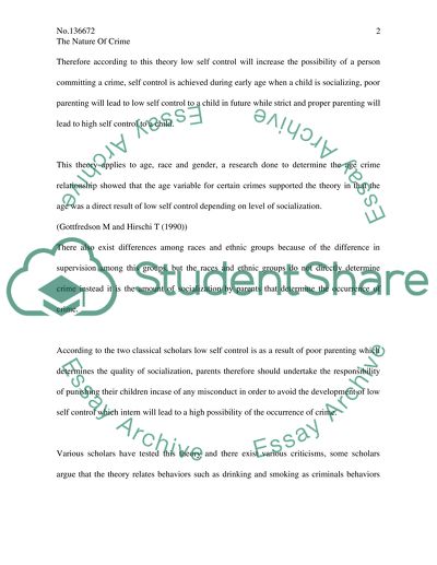 The Nature of Gottfredson and Hirschis General Theory of Crime