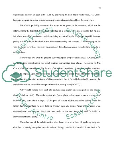 Toward a policy on drugs by Elliott Currie