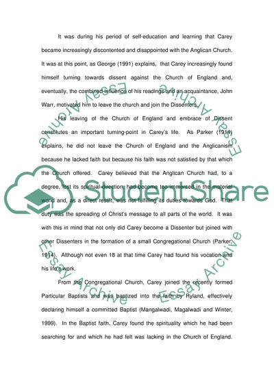 William Careys Work and Legacy