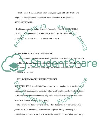 Biomechanics of a Sporting Movement
