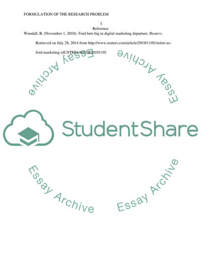 Formulation of the Research Problem
