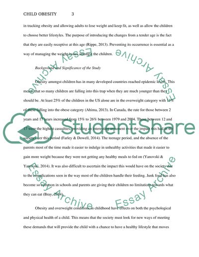 Reducing Incidences of Child Obesity