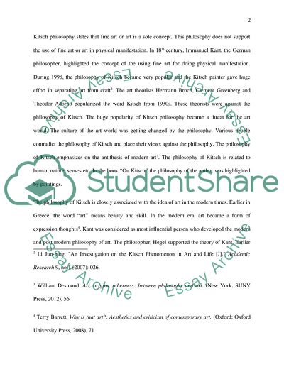 The Philosophy of Kitsch