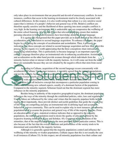 The Effects of Acculturation and Assimilation on Second Language Acquisition
