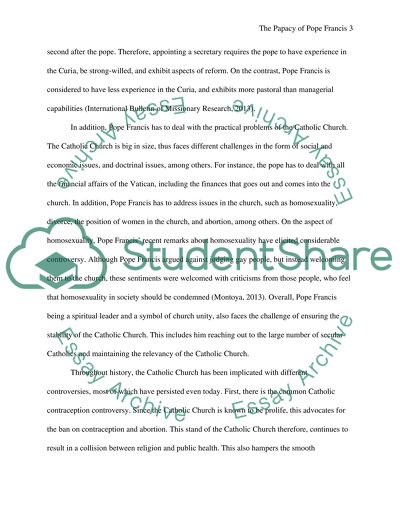 The Papacy of Pope Francis