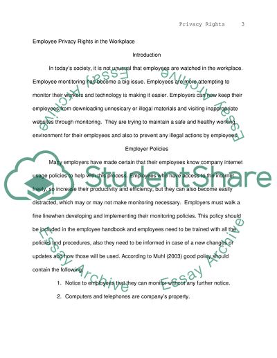 Employee Privacy Rights in the Workplace