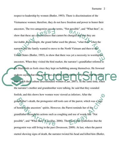 * Mr. Green Body paragraph Assignment