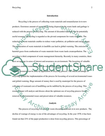 Recycling and Social Responsibility