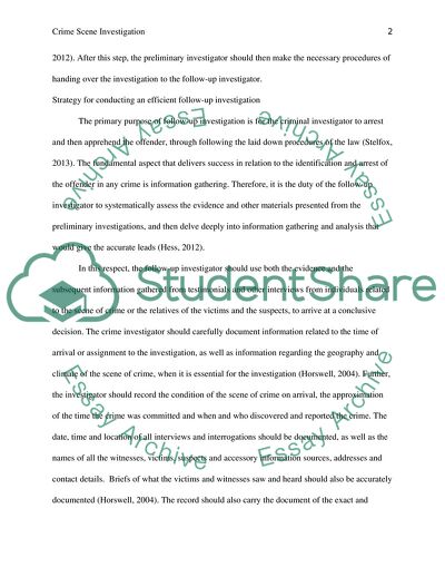 Conducting Investigation for a Criminal