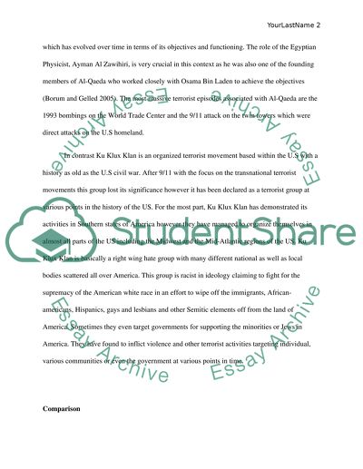 Al Qaeda and Klu Klux Klan