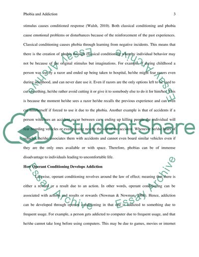 Classical Conditioning Theory, Phobias, and Addictions