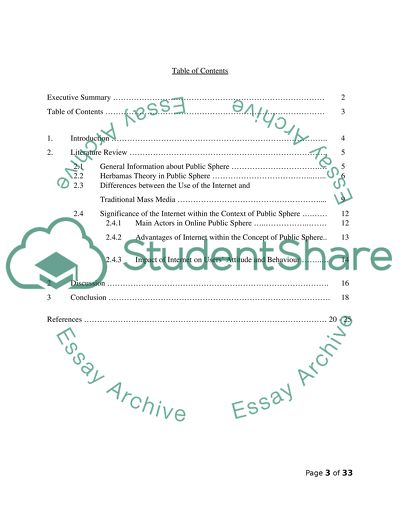 Internet in Terms of the Concept of Public Sphere