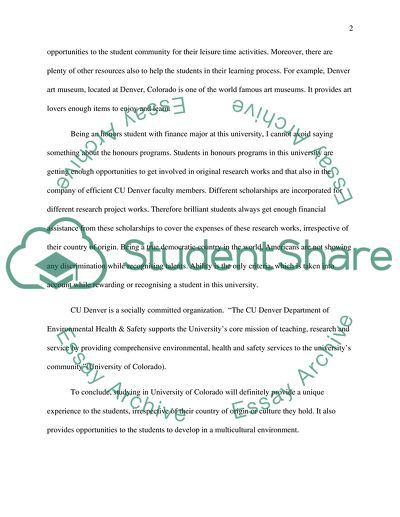 Studying at the University of Colorado Denver