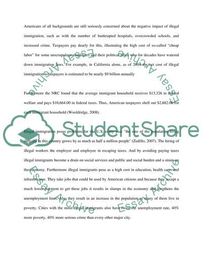 The bad effects of illegal immigration in the usa