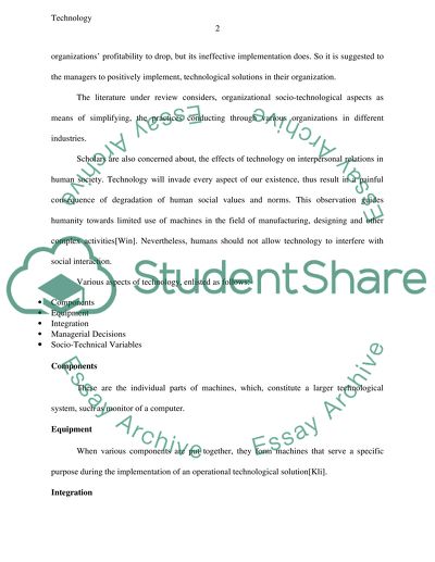 A report to Technology as Systems: Knowledge or Power module