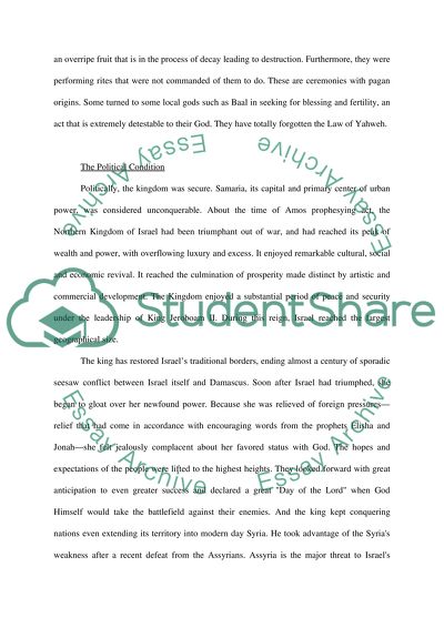 Various Conditions of Israel in Amos Mission