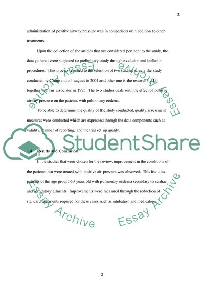 Airway Pressure Improve mortality in Patients with pulmonary edema