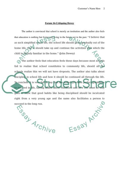 Two One page orders for a discussion post - not a paper just to be done as a discussion board post