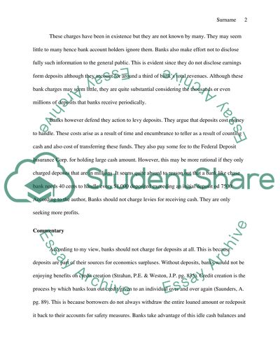 Charging firms for cash deposits To banks, it makes sense by Lazarus