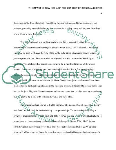 Impact of New Media on Conduct of Judges and Juries