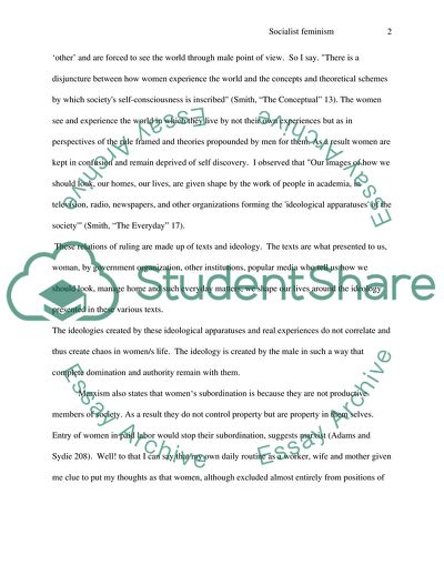 Authors Theory of Socialist Feminism and Bifurcation