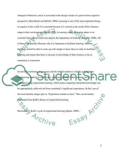The role of the mentor in organising, managing and leading programmes of learning in clinical education