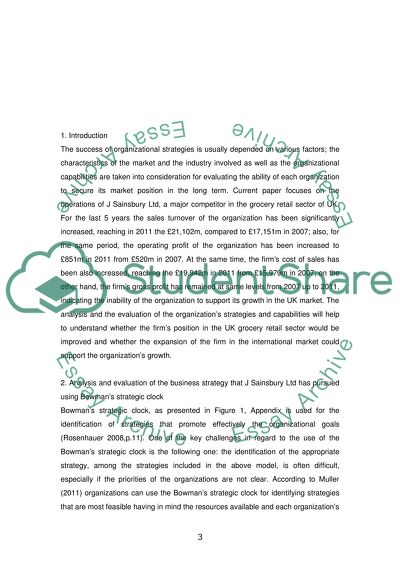 Company Analysis J Sainsbury Ltd