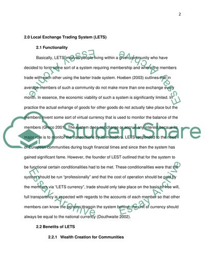 Local Exchange Trading System