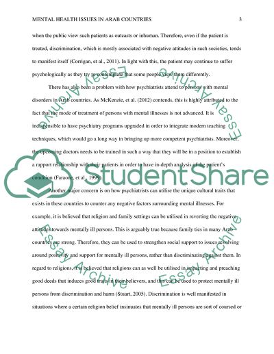 Why the arab countries are not paying attention to the mental health issues compared to the west