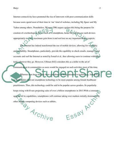 The Popularity of the Smartphone Technology