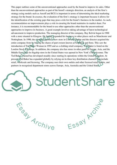 Business Strategy Embraced By Ted Backer