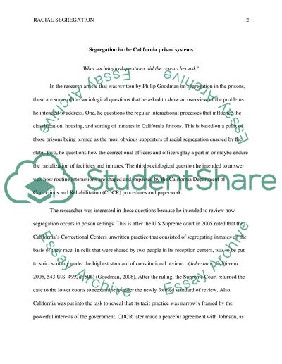 The Classification, Housing, and Sorting of Inmates in California Prisons