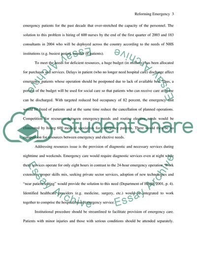 Reforming Emergency Care