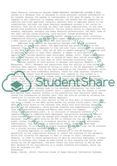 Human Resource Information Systems