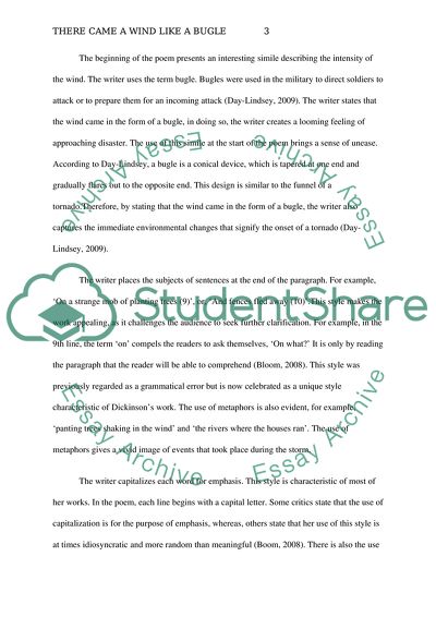 An Analysis of There Came a Wind Like a Bugle Poem by Emily Dickinson