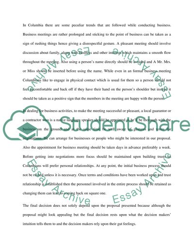 Doing Business in Columbia