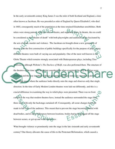 Audience Enjoyment of the Reiteration of Violence in Titus Andronicus and The Duchess of Malfi