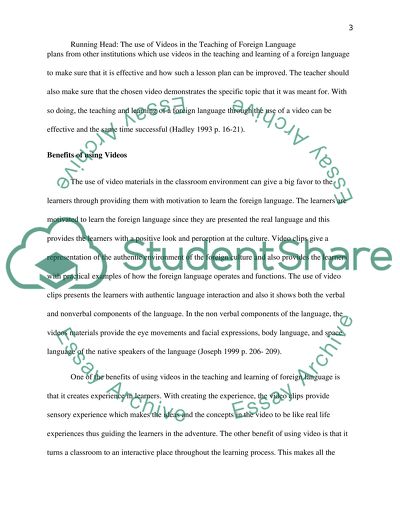 The Use of Videos in the Teaching of Foreign Language