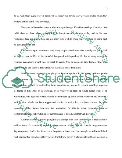 Why so many people return to college later in life