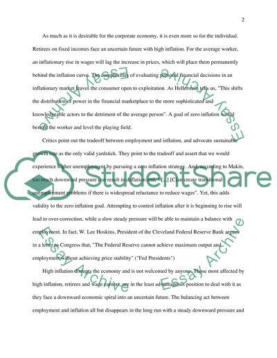 Why We Need a Goal of Zero Inflation