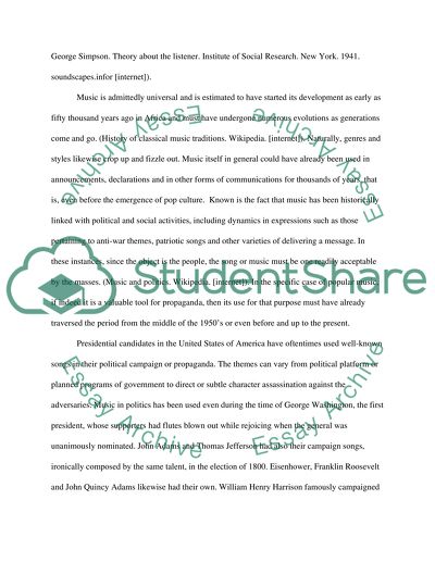 The Influence of Popular Music and Its Use in Propaganda