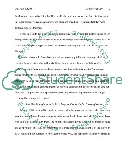 The Commercial Law: Advice to Edith