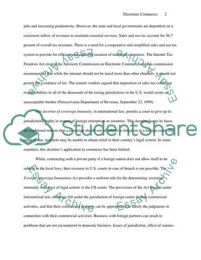 The Electronic Commerce In the US