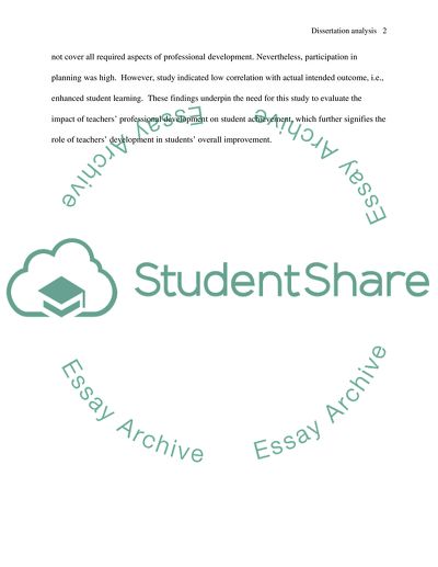 Disseration Analysis