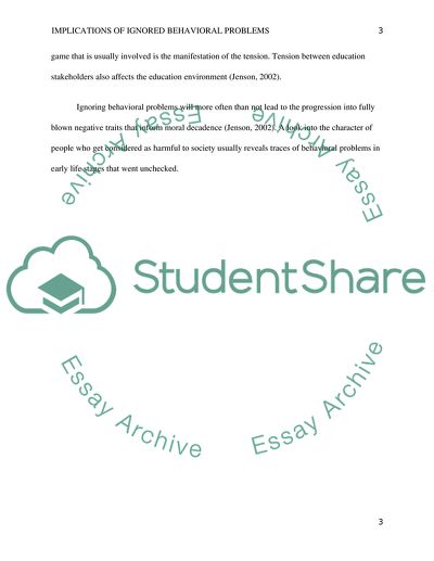 Implications of ignored behavioral problems