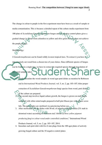 The competition between 2 fungi in same sugar (food) source can lead to change PH and color
