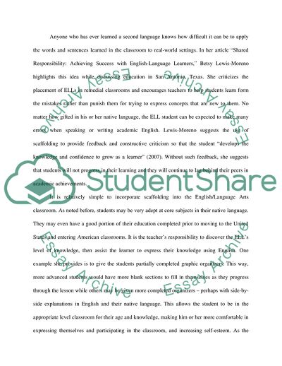 The Use of Scaffolding in English and Mathematics Classrooms