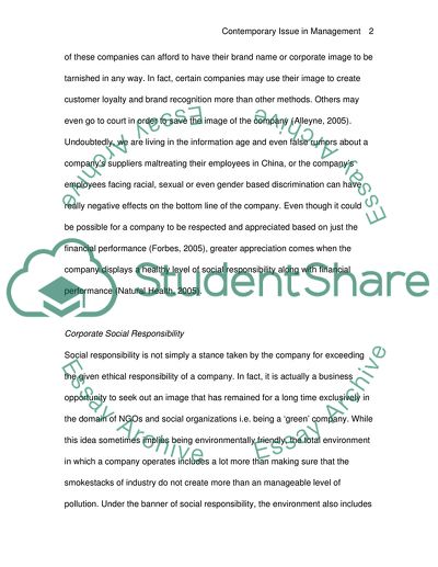 Contemporary Issues in Management