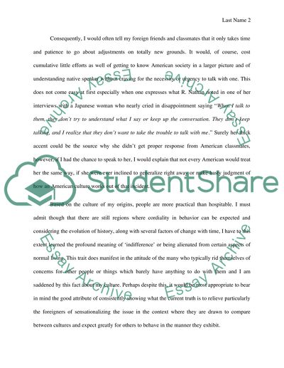 Writing 2 pages journal after reading As Others See Us which the author is Rebekah Nathan